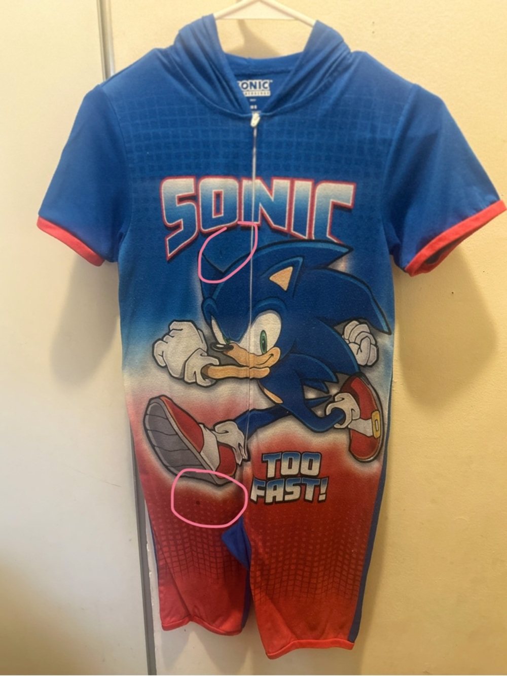 Sonic the Hedgehog Blue & Red Kids Romper